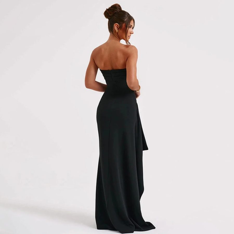 Strapless Backless High Split Maxi Dress - Image 3